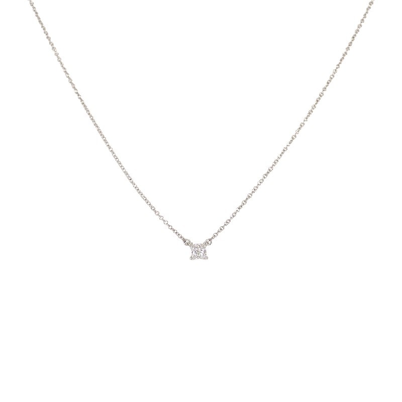ティファニー TIFFANY&Co. スクエア ペンダント ネックレス Pt950プラチナ ダイヤモンド レディース【中古】【Aランク】