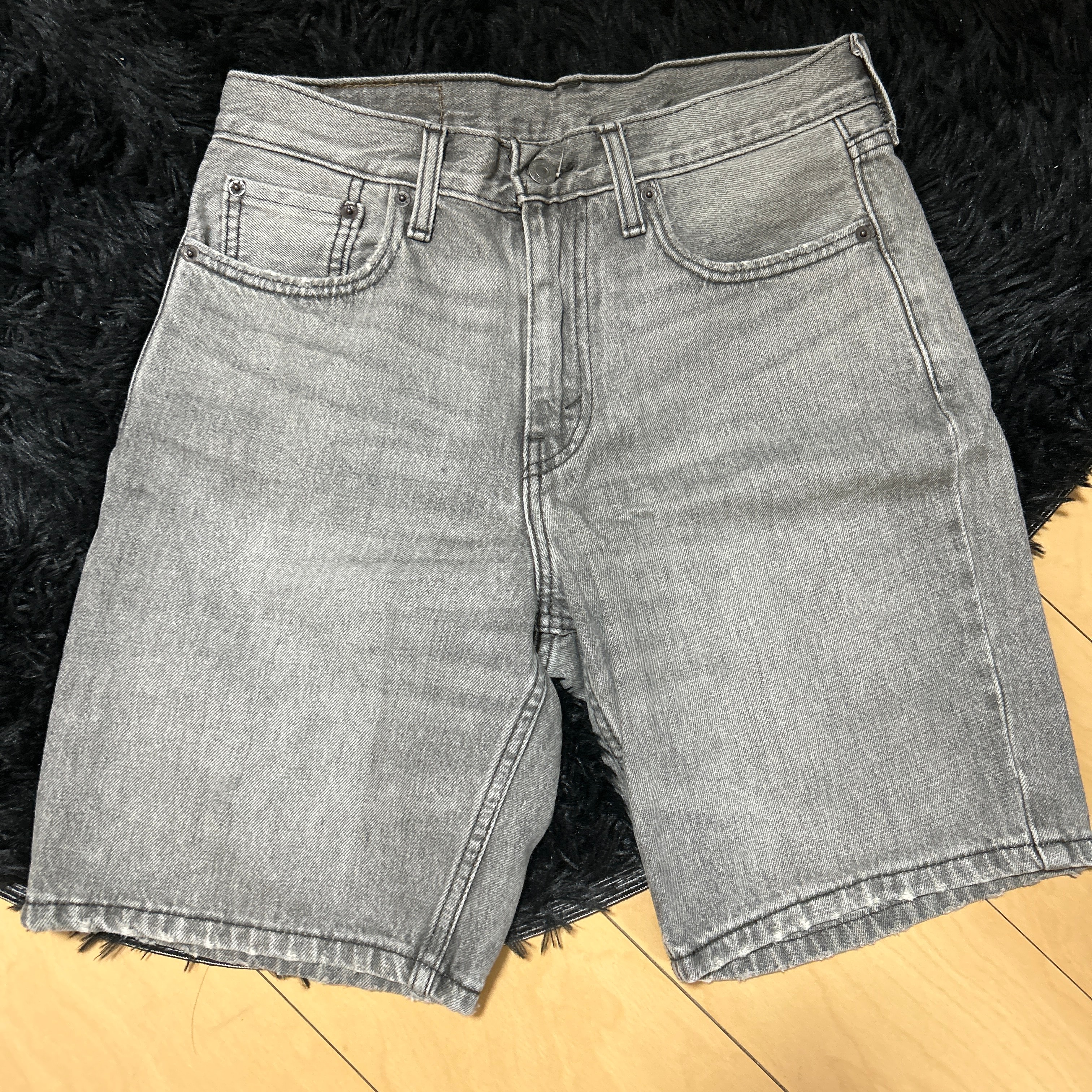 希少 Levi's 469 W28 ルーズデニムショーツ ジョーツ グレー 古着