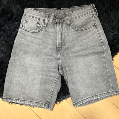 希少 Levi's 469 W28 ルーズデニムショーツ ジョーツ グレー 古着