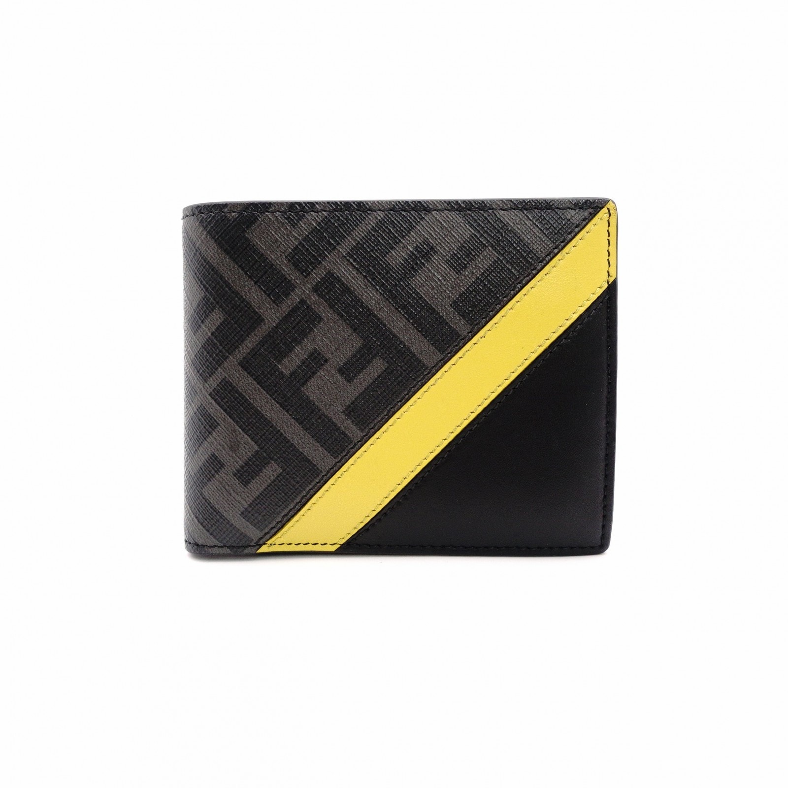 FENDI Two-Fold Wallet Fabric With Coin Case Flapping Wallet "Gray"