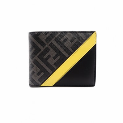 FENDI Two-Fold Wallet Fabric With Coin Case Flapping Wallet "Gray"