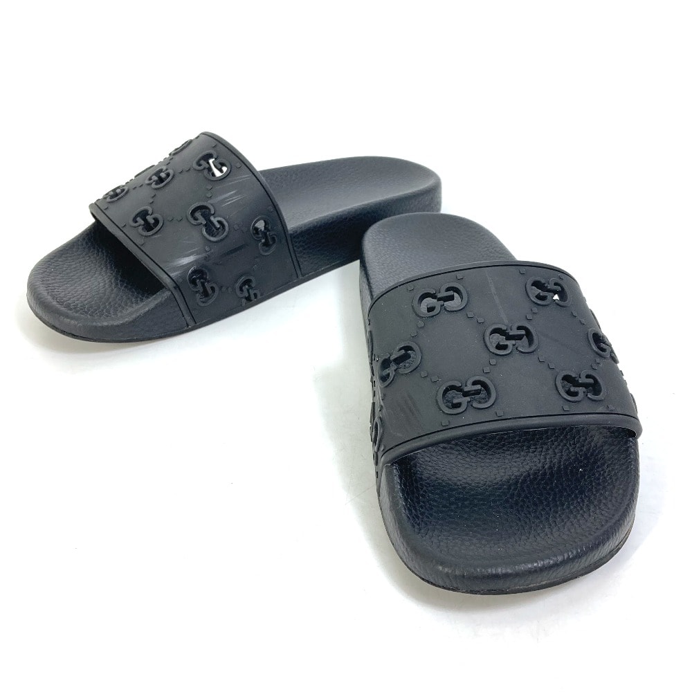グッチ GUCCI GG ウィメンズ スライドサンダル 573922 フラット ペタンコ 靴 シャワーサンダル プールサンダル サンダル ラバー ブラック