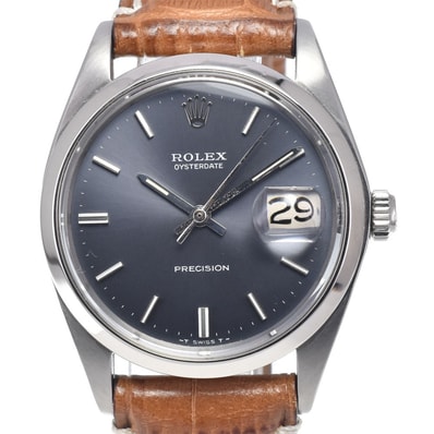ロレックス ROLEX 6694 ヴィンテージ オイスターデイト プレシジョン Cal.1225 グレー 手巻き メンズ 美品 腕時計 J#147979