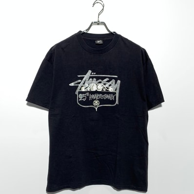 Stussy 25th Anniversary WORLD TRIBE T-Shirt Black