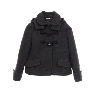 ミュウ ミュウ Miu Miu ショート ダッフルコート 衣料品 アウター ウール レディース グレー系 ML359 【中古】