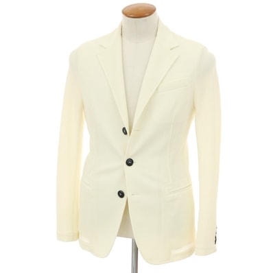 【中古】ジョルジオアルマーニ GIORGIO ARMANI ナイロンポリウレタン 3B カジュアルジャケット クリーム【サイズ46】【メンズ】
