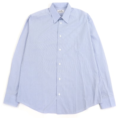 極美品 エルメス 長袖シャツ ブルー メンズ 41