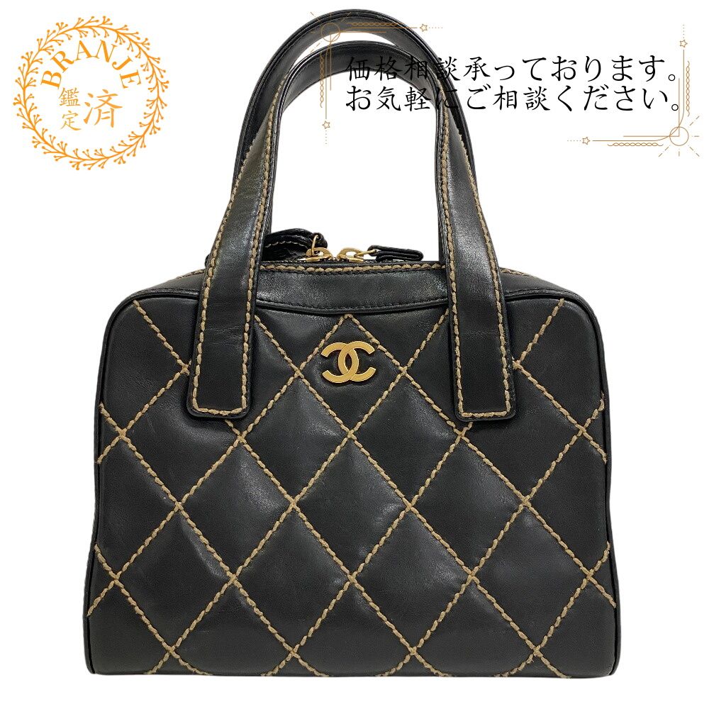 シャネル CHANEL ハンドバッグ ワイルドステッチ ブラック