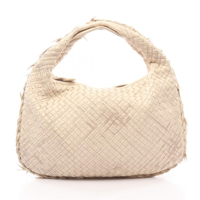 ボッテガヴェネタ BOTTEGA VENETA イントレチャート ハンドバッグ バッグ レザー レディース アイボリー系 【中古】