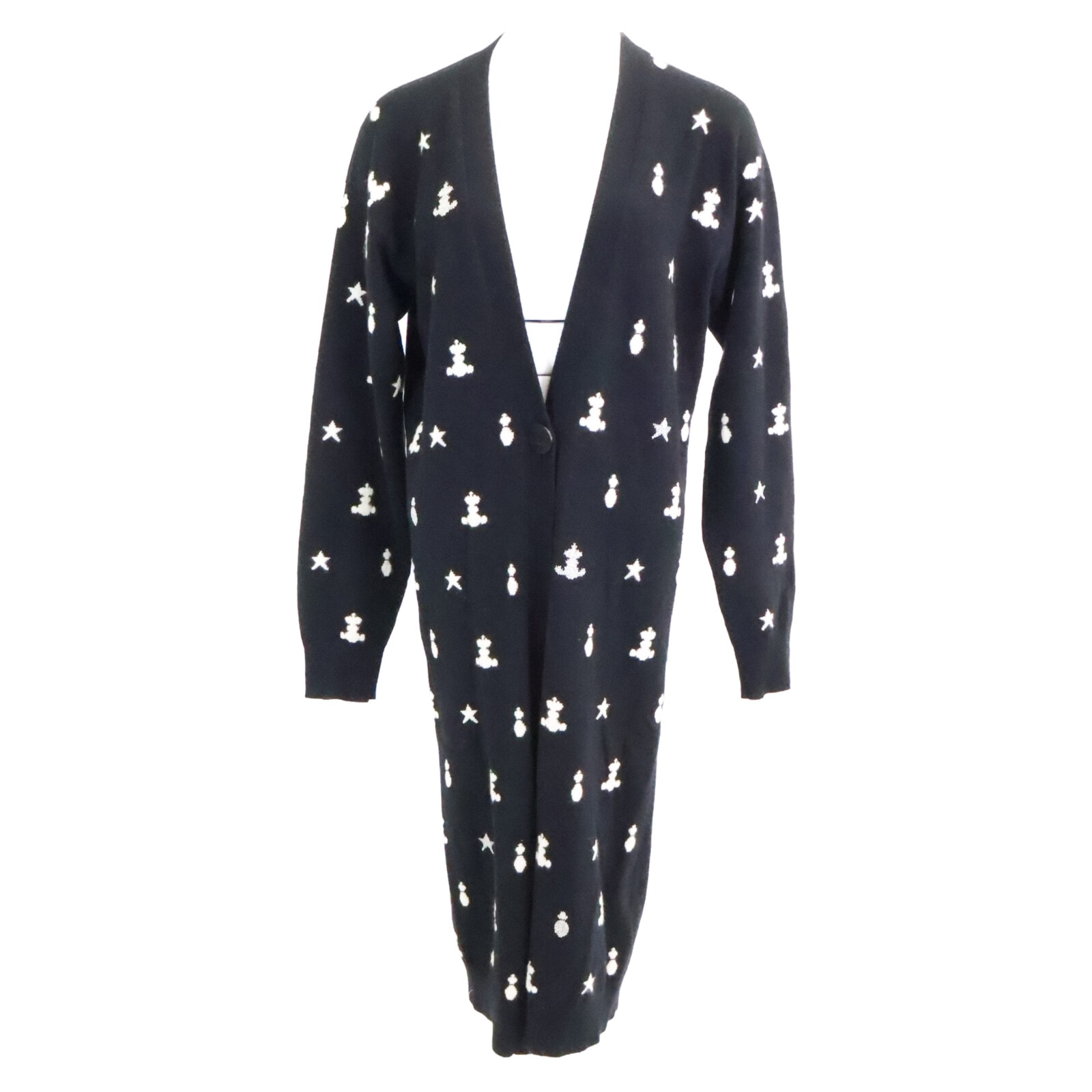 エルメス Poste et Cavalerie カシミヤ100% ロングカーディガン/ 36