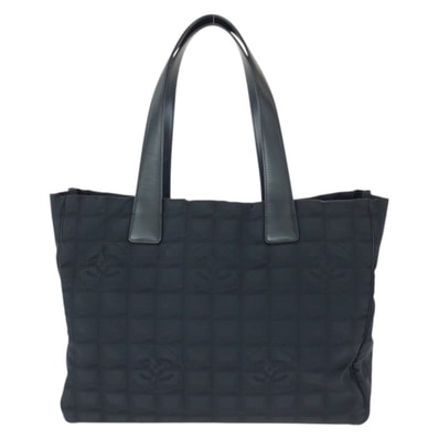 美品 CHANEL シャネル ヴィンテージ ニュートラベルライン MM ブラック 黒 ゴールド金具 ナイロン レザー/ トートバッグ ショルダーバッグ 601274 【中古】