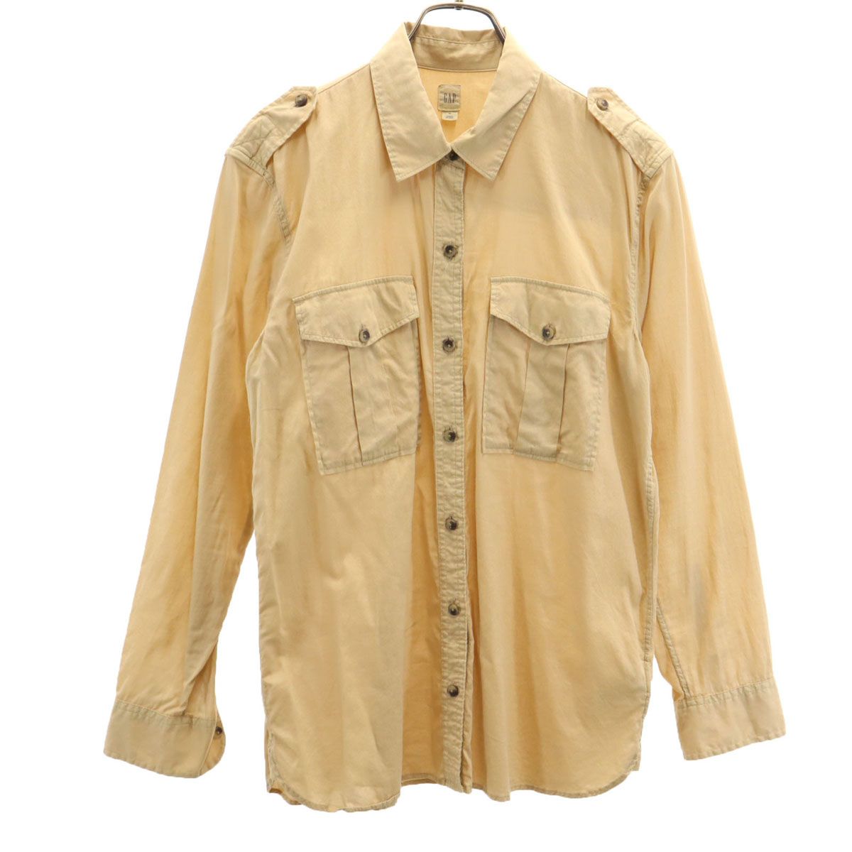 GAP ギャップ 長袖 シャツ M ベージュ系