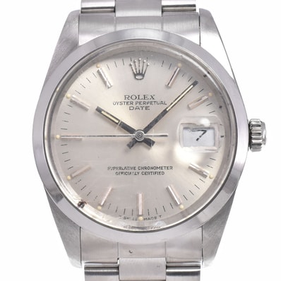 ロレックス ROLEX 15000 ヴィンテージ オイスターパーペチュアル デイト Cal.3035 シルバー 自動巻き メンズ 良品 腕時計 J#150450