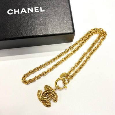 シャネル CHANEL マトラッセ ヴィンテージ ココマーク ネックレス GP ゴールド【鑑定済み】正規品