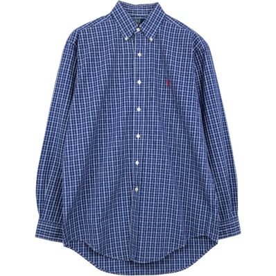 古着 ラルフローレン Ralph Lauren CLASSIC FIT クラシックフィット 長袖 ボタンダウンチェックシャツ メンズS相当/eaa659245