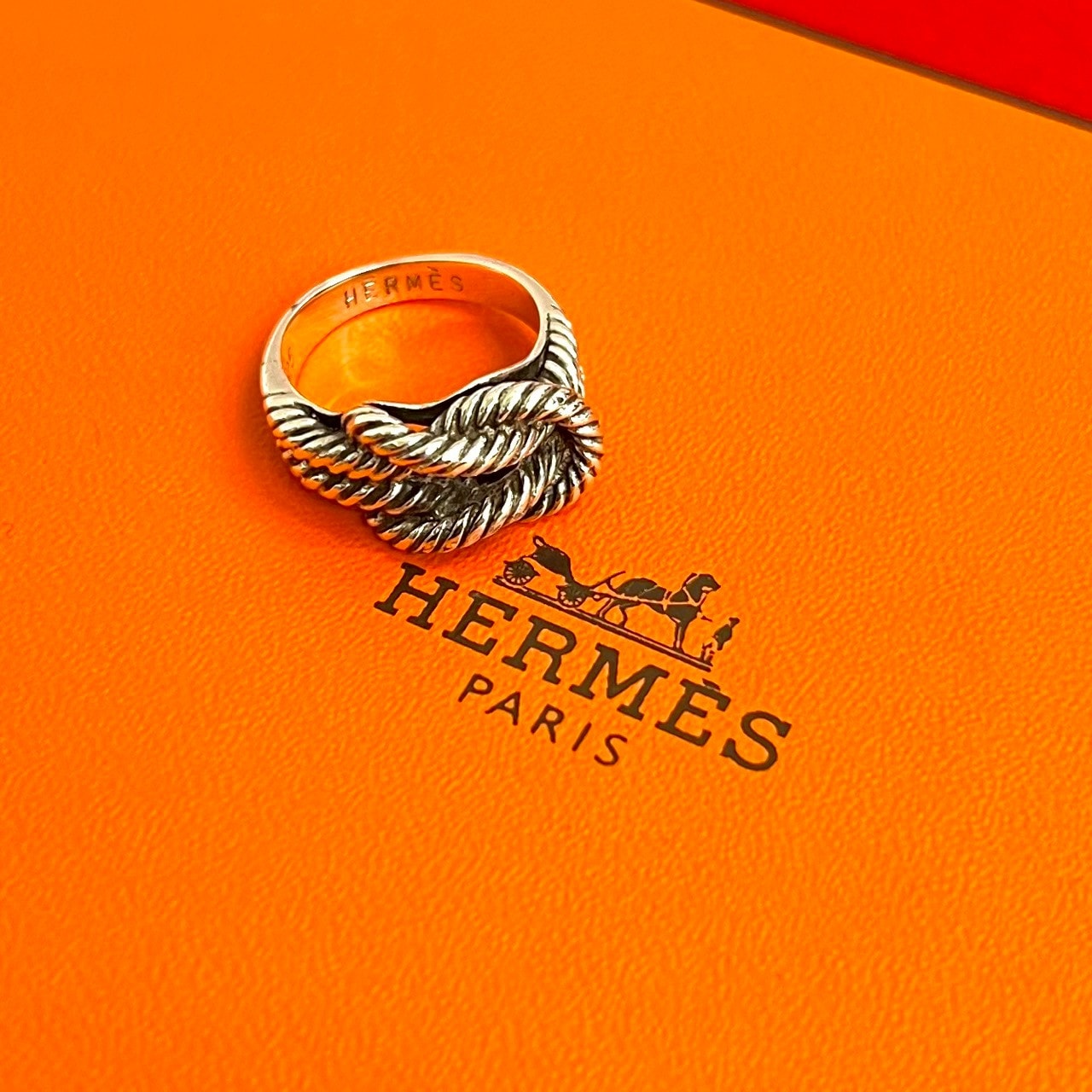HERMES エルメス オーディエンヌ ツイストロープ リング シルバー925 リング・指輪 7号 シルバー
 42703