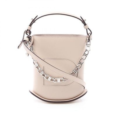 デルヴォー Delvaux PIN TOY ECLAT パン トイ エクラ 2WAY ハンドバッグ バッグ レザー レディース ベージュ系 【中古】