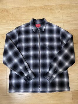 Supreme Shadow Plaid Flannel Zip Up Shirt