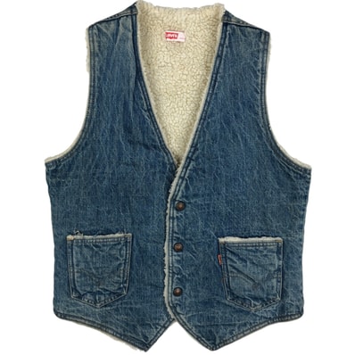 古着 70~80年代 リーバイス Levi's オレンジタブ デニムボアベスト USA製 メンズM相当 ヴィンテージ/rab181138