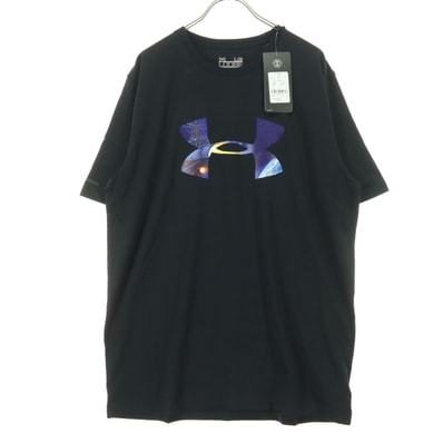 未使用 UNDER ARMOUR アンダーアーマー 宇宙戦艦ヤマト コラボ プリント 半袖 Tシャツ LG ブラック 外袋付属