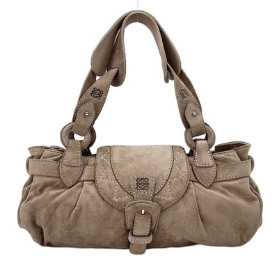 ロエベ LOEWE スエード アナグラム ハンドバッグ【中古】