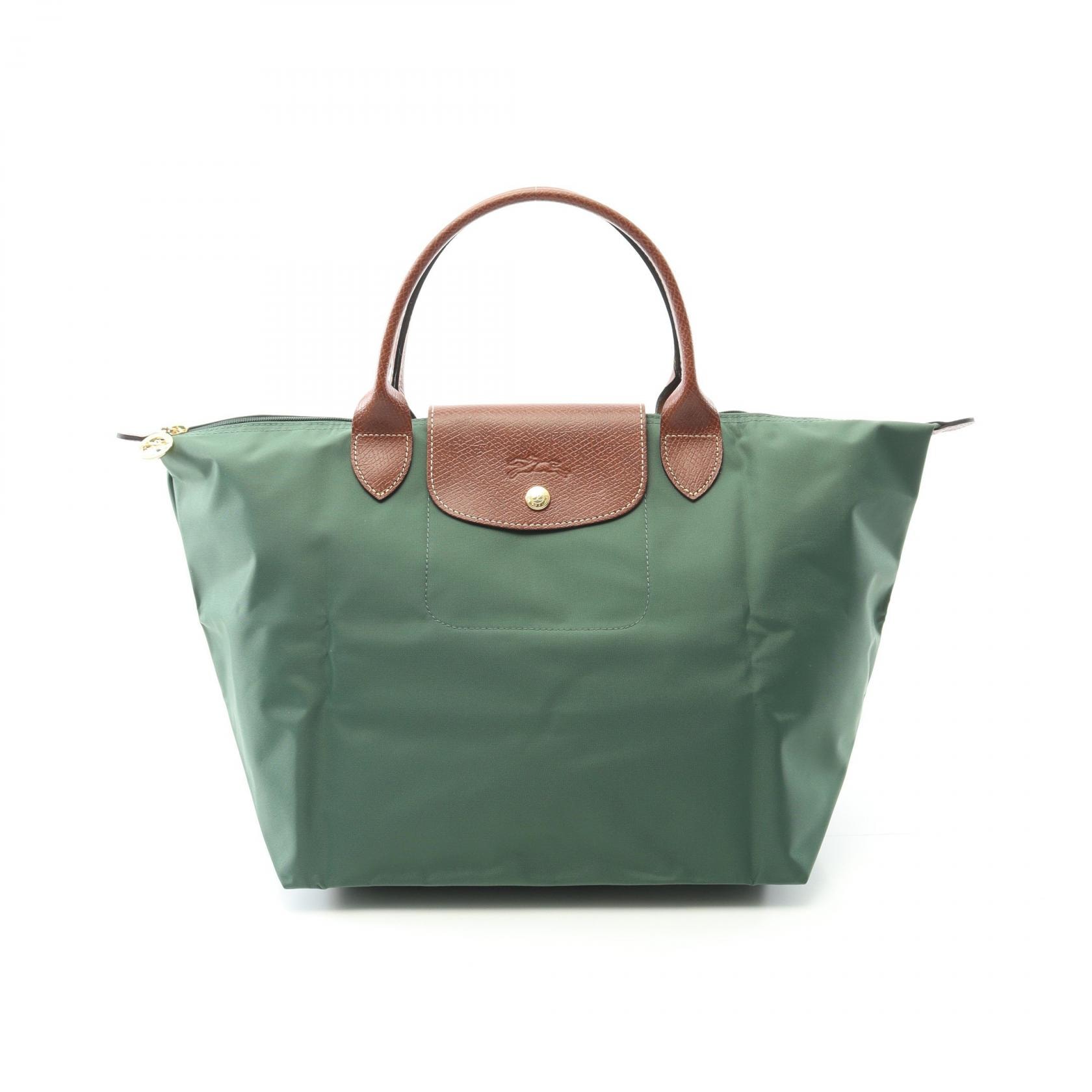 ロンシャン Longchamp ル プリアージュ オリジナル M トートバッグ バッグ キャンバス レザー レディース グリーン系 / ブラウン系 L1623089P95 【新品】