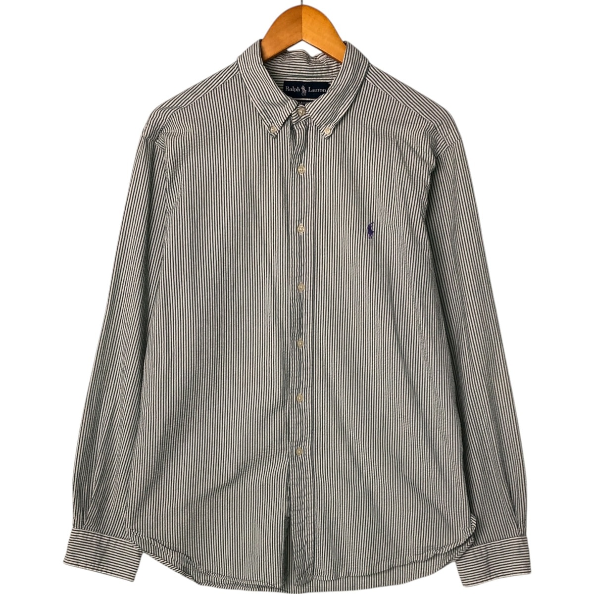 古着 ラルフローレン Ralph Lauren CLASSIC FIT 長袖 ボタンダウンストライプシャツ メンズXL相当/eaa532222