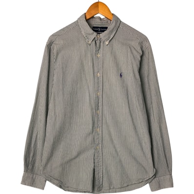 古着 ラルフローレン Ralph Lauren CLASSIC FIT 長袖 ボタンダウンストライプシャツ メンズXL相当/eaa532222
