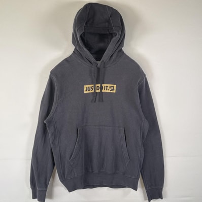 古着 ナイキ NIKE パーカー スウェット フーディ プルオーバー 金ロゴプリント JUST DO IT. S ブラック メンズ