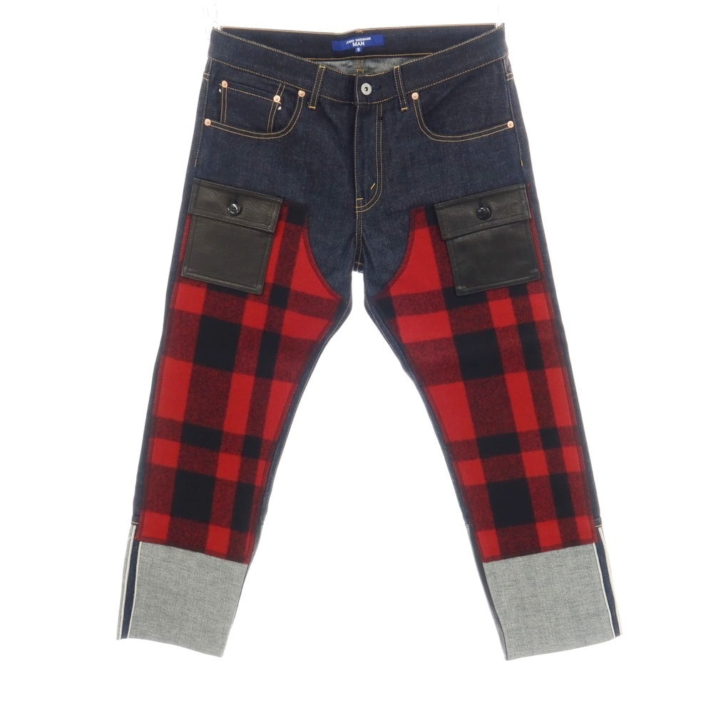 【中古】ジュンヤワタナベ マン JUNYA WATANABE MAN 2025年秋冬 コットン デニムパンツ ジーンズ ネイビーxレッド【サイズS】【メンズ】