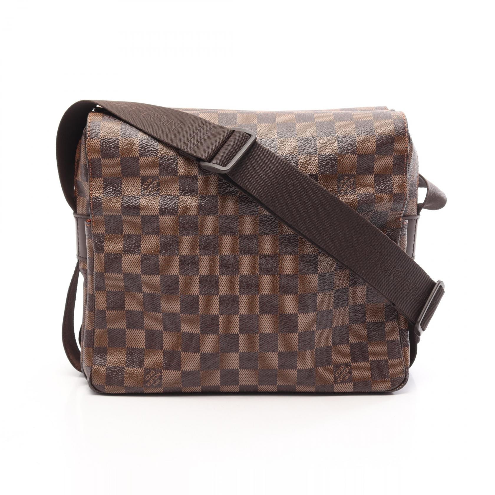 ルイ・ヴィトン LOUIS VUITTON ナヴィグリオ ダミエエベヌ ショルダーバッグ バッグ PVCコーティングキャンバス レザー メンズ レディース ブラウン系 N45255 【中古】