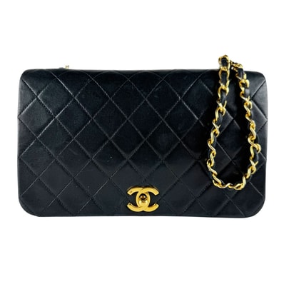 シャネル CHANEL ショルダーバッグ ラムスキン ブラック ゴールド レディース【中古】 z10299