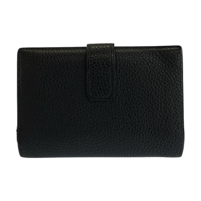 HERMES エルメス ジュラ ブラック 黒 レザー 折り財布 コンパクトウォレット □D刻印 1-0292558 【中古】
