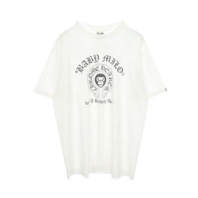 クロムハーツ CHROME HEARTS Chrome Hearts × A BATHING APE 半袖Tシャツ 衣料品 トップス コットン メンズ ホワイト系 【中古】