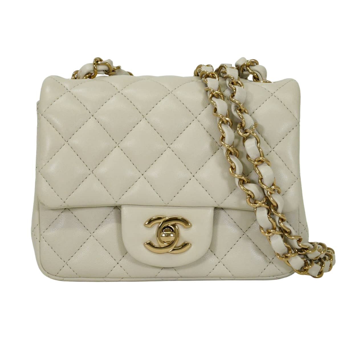CHANEL シャネル ショルダーバッグ ミニ マトラッセ ココマーク チェーン ライトブルー ラムスキン シャンパンゴールド金具 A35200 新品未使用