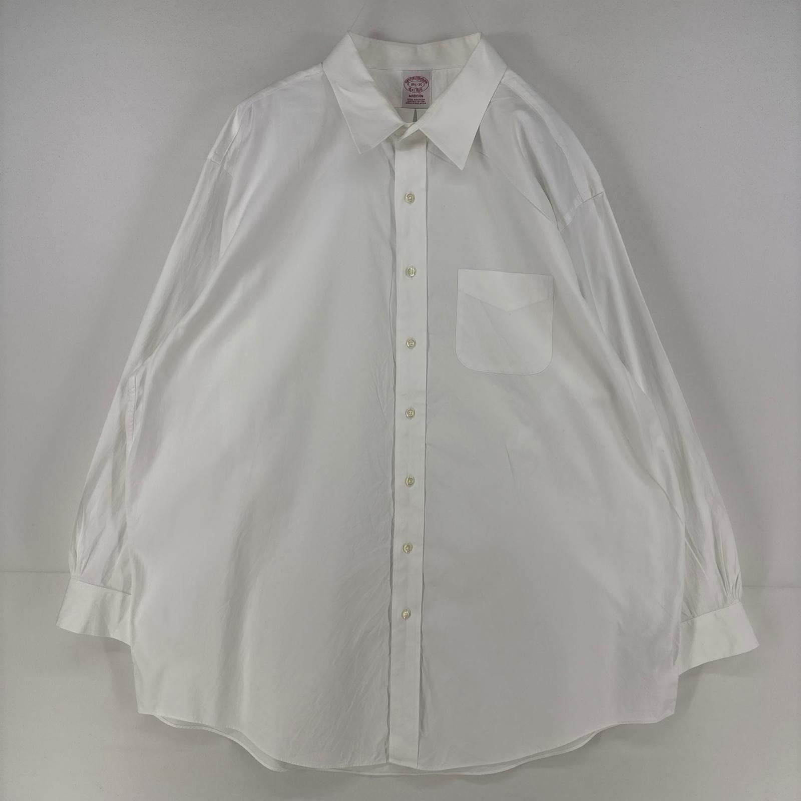 古着 ブルックスブラザーズ Brooks Brothers 長袖シャツ 1818 胸ポケット 大きいサイズ 2XL ホワイト 無地 メンズ