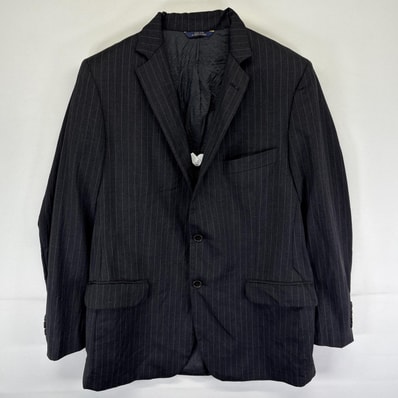 古着 ブルックスブラザーズ Brooks Brothers USA製 テーラードジャケット ブレザー スーツ ストライプ 40R ブラック系 メンズ
