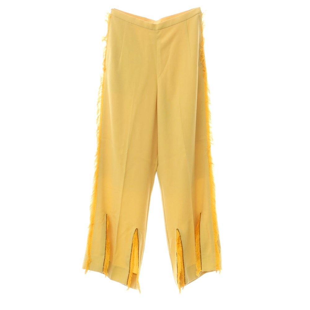 【中古】トーガ TOGA アセテートポリエステル フリンジ ワイドパンツ イエロー【サイズ36】【レディース】