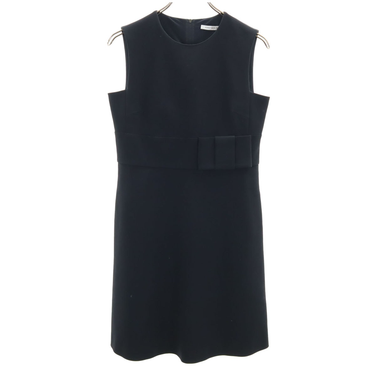 FOXEY NEW YORK フォクシーニューヨーク ノースリーブ 膝丈ワンピース 40 ネイビー
