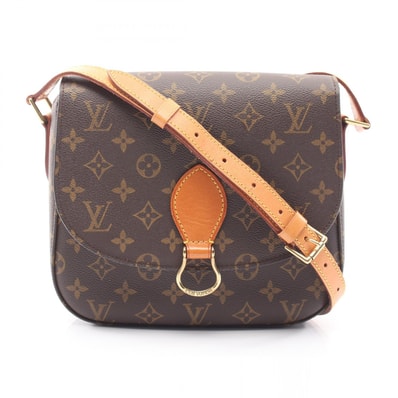 ルイ・ヴィトン LOUIS VUITTON サンクルーGM ショルダーバッグ バッグ PVCコーティングキャンバス レザー モノグラム レディース ブラウン系 M51242 【中古】