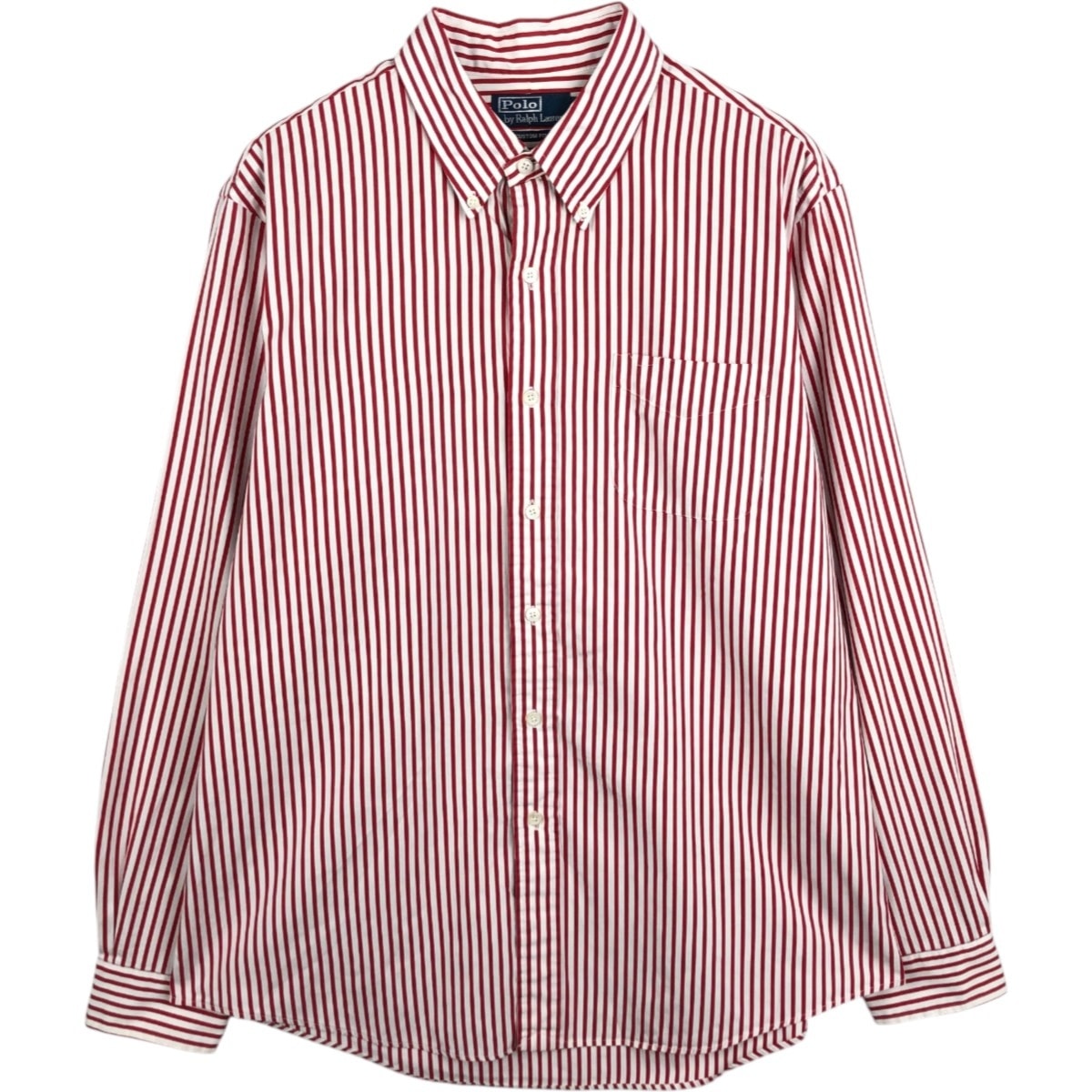 古着 ラルフローレン Ralph Lauren POLO by Ralph Lauren CUSTOM FIT 長袖 ボタンダウンストライプシャツ メンズXL相当/eaa678005