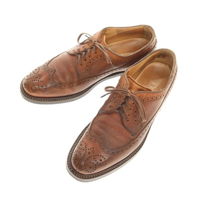 【中古】リーガル REGAL 型押しレザー ロングウイングチップ ドレスシューズ ブラウン【サイズ40】【メンズ】