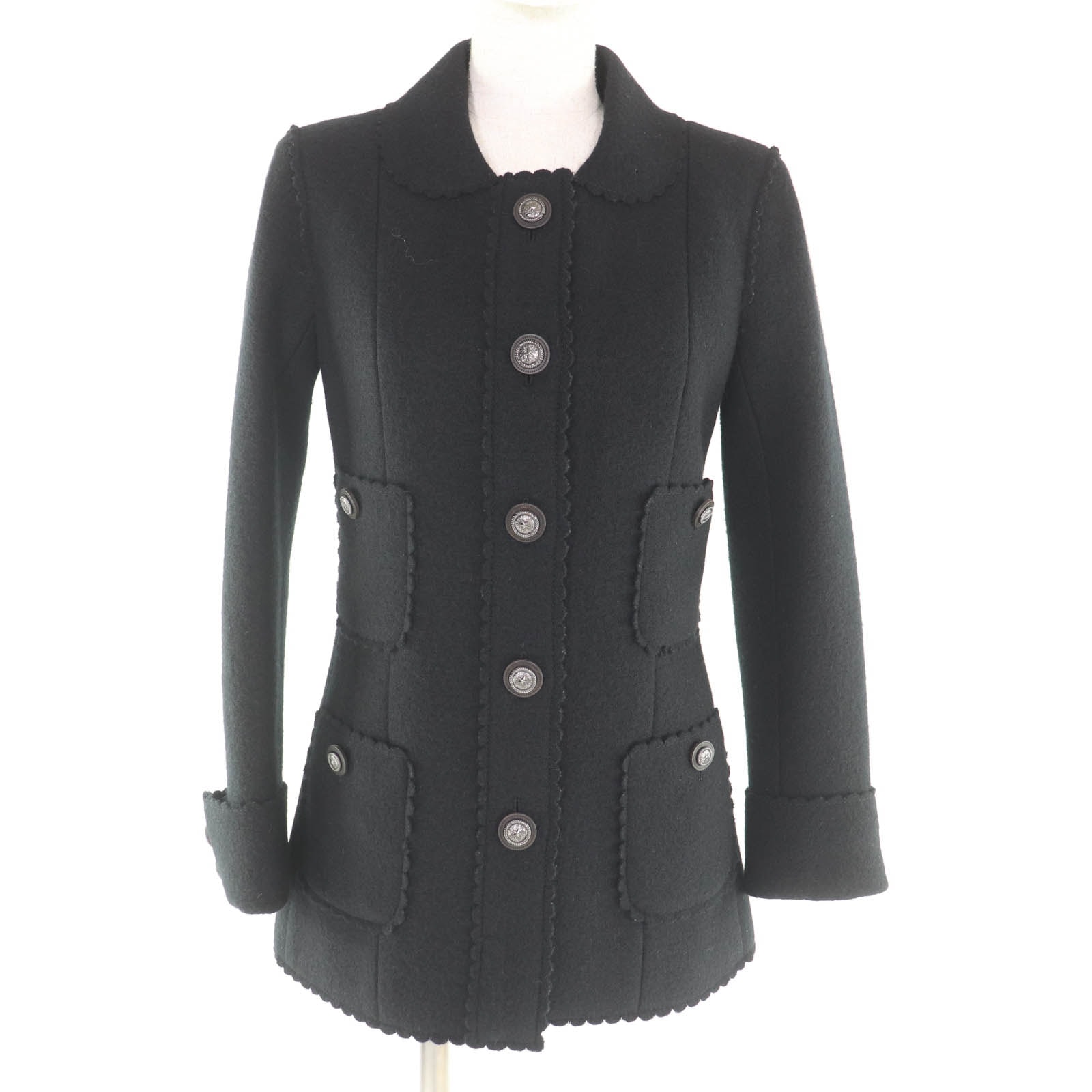 極美品 シャネル ジャケット ブラック レディース 36 P49405