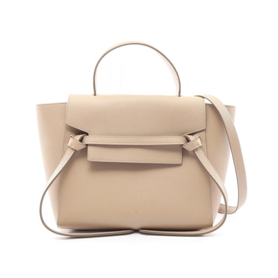 セリーヌ CELINE BELT BAG MICRO ベルトバッグ マイクロ 2WAY ハンドバッグ バッグ レザー レディース ベージュ系 【中古】