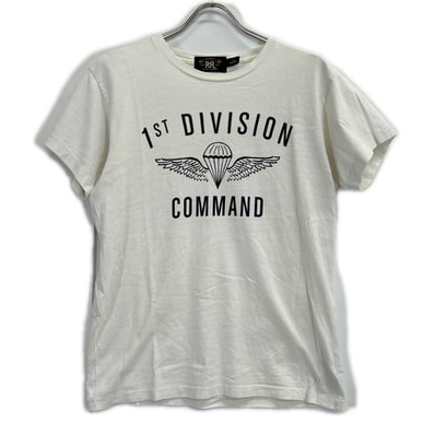 ダブルアールエル 0466171 1st DIVISION COMMAND ホワイト クルーネック Tシャツ S