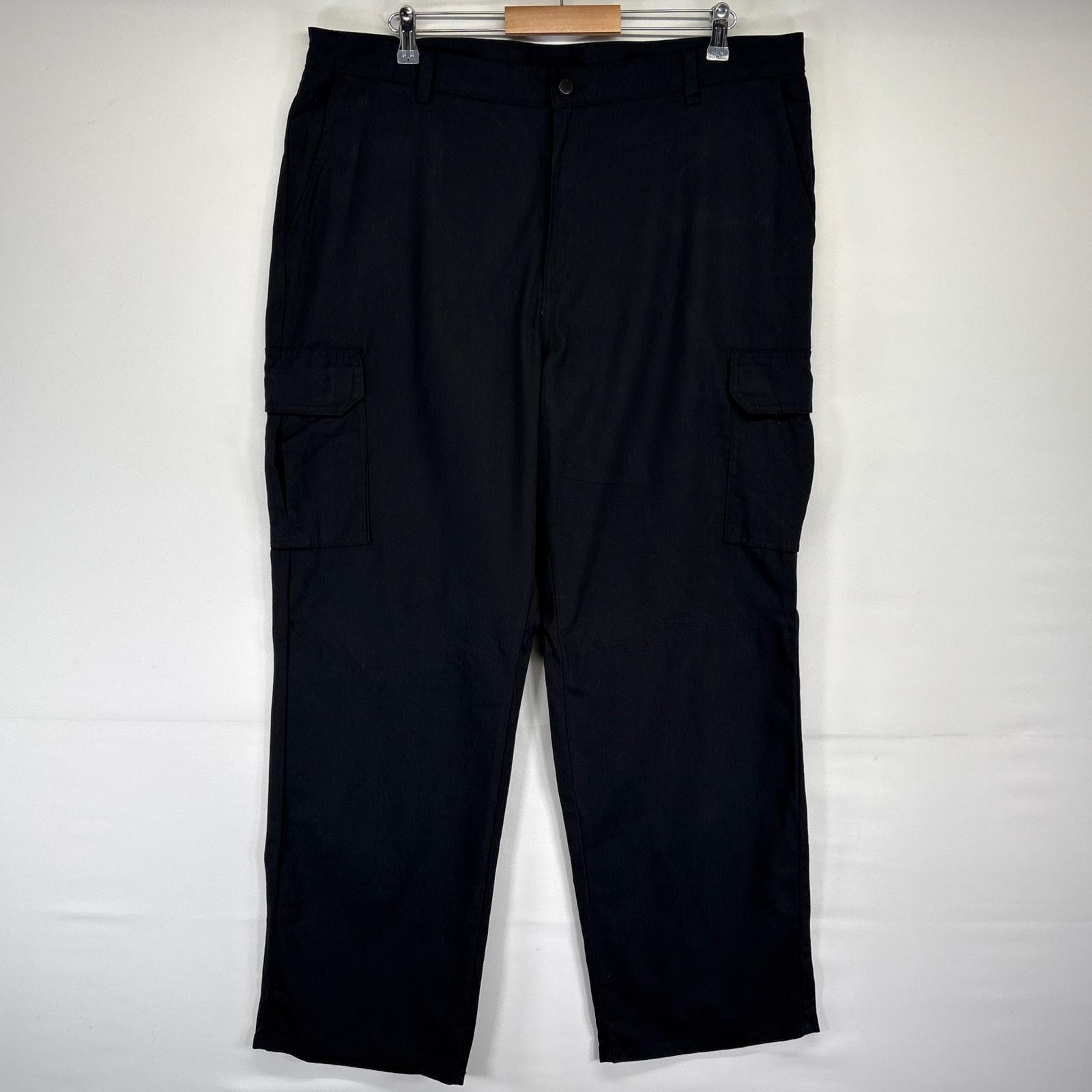 古着 ディッキーズ Dickies ワークパンツ カーゴパンツ 大きいサイズ ワンポイントロゴ w40 L32  ブラック メンズ