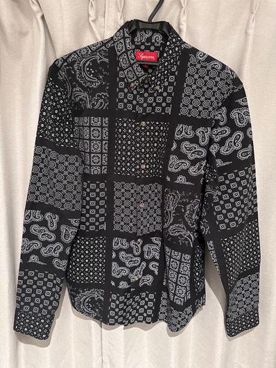 Supreme Paisley Grid Shirt "Black"