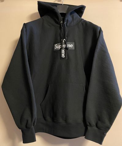 Supreme Cross Box Logo Hooded Sweatshirt "Black"