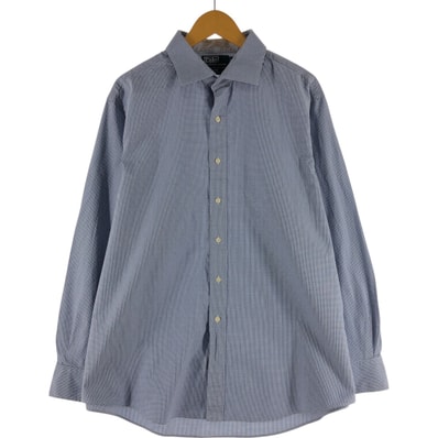 古着 ラルフローレン Ralph Lauren POLO by Ralph Lauren ワイドカラー 長袖 チェックシャツ メンズXL相当/eaa535710