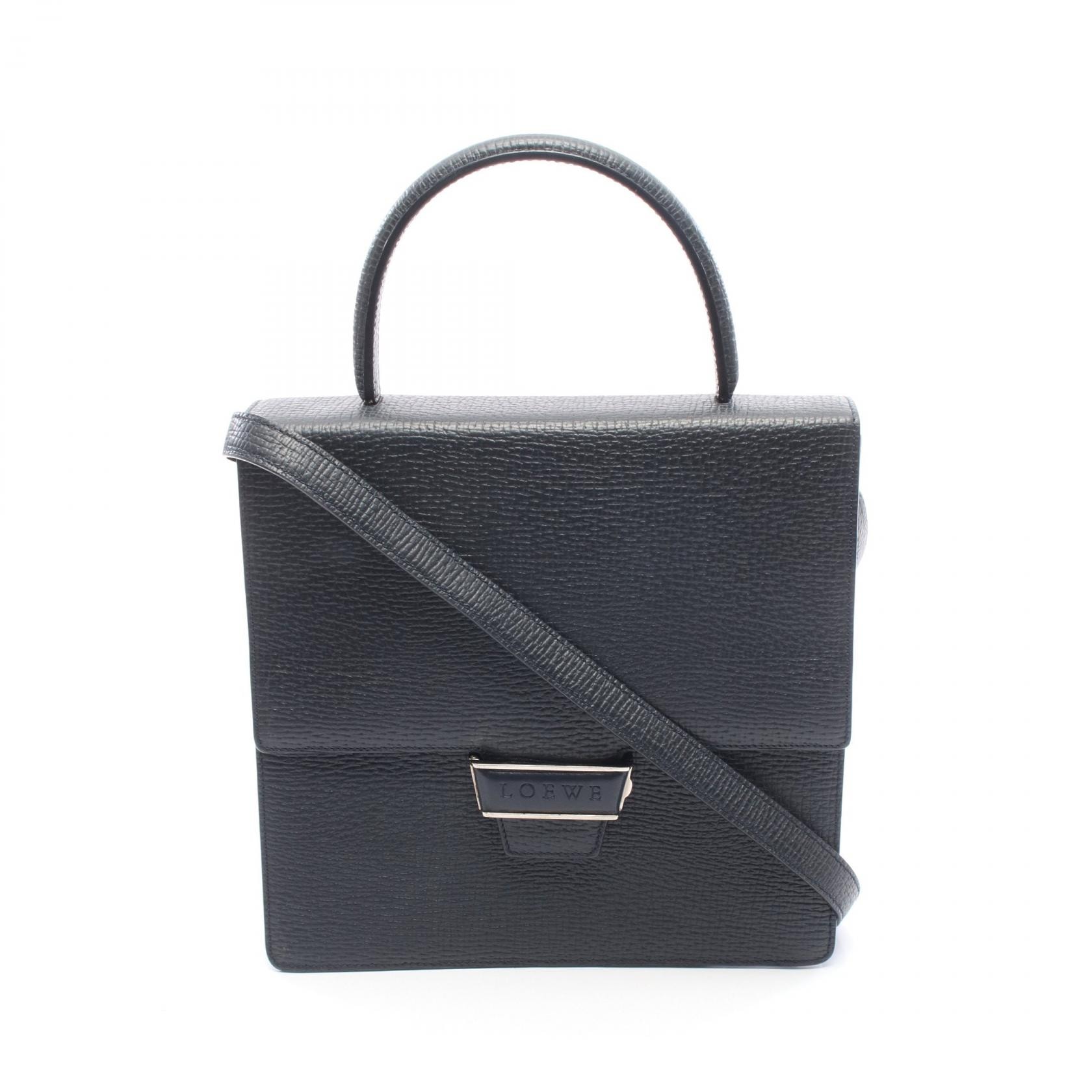ロエベ LOEWE 2WAY ハンドバッグ バッグ レザー レディース ネイビー系 【中古】